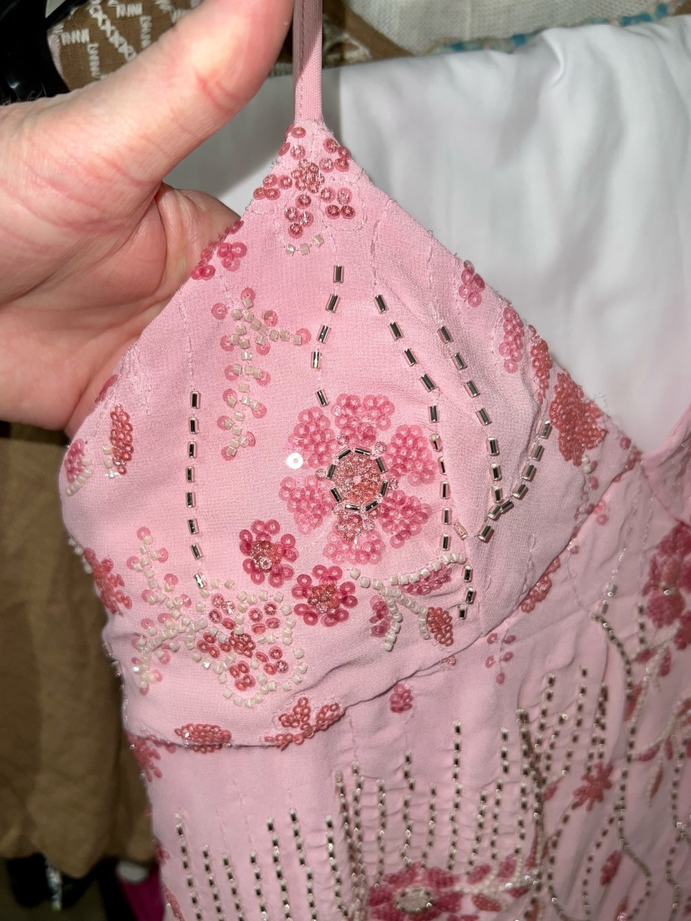 Thirty Thirty Pink Floral Sequin Slip Dress - Picture 10 of 15